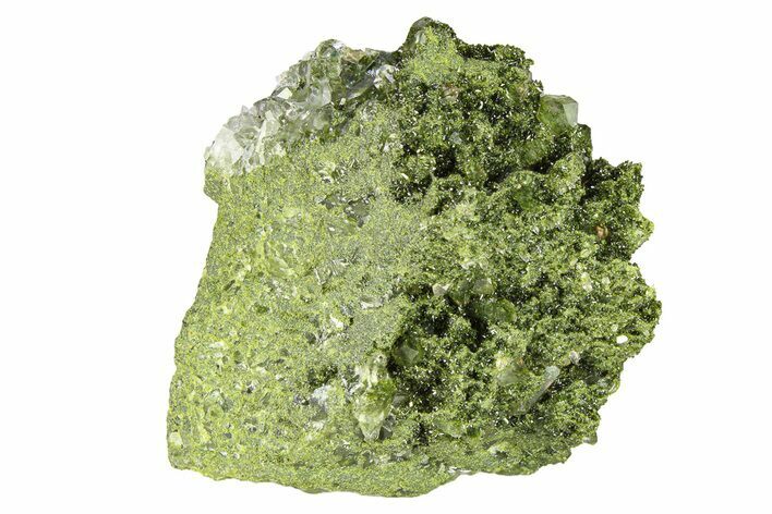 Sparkling Dark Green Epidote Crystals with Quartz - Turkey #301746